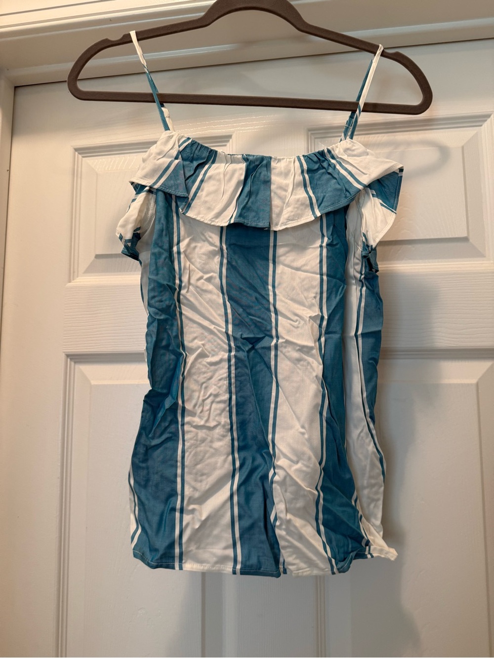 Blue and White Striped Tank Top